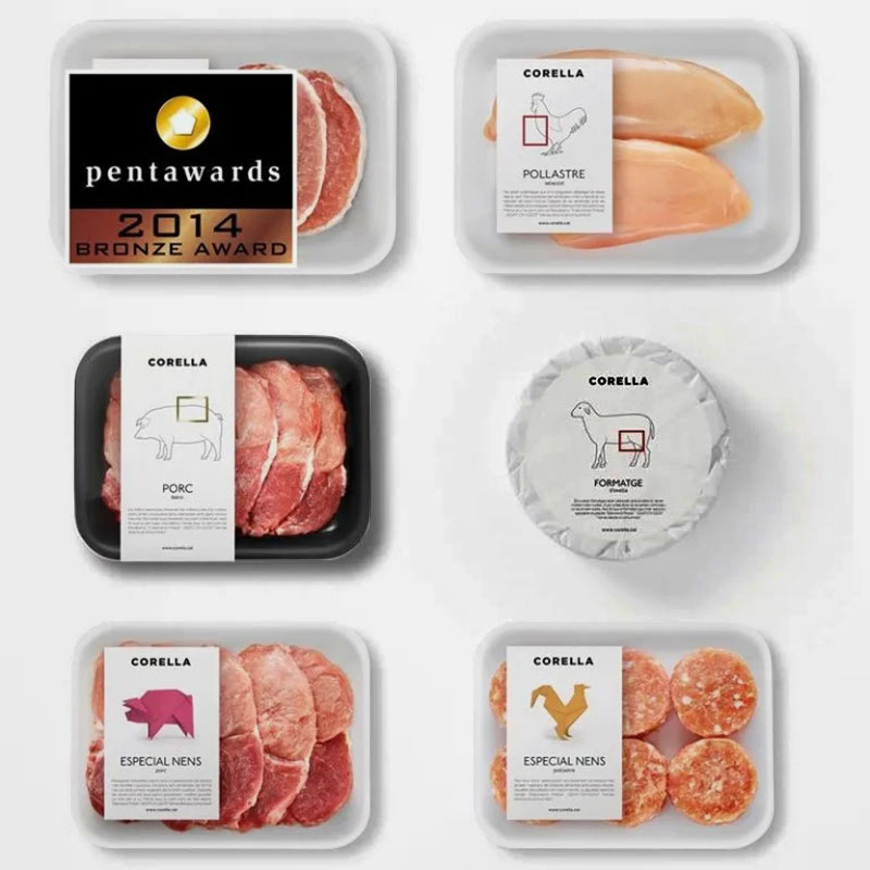 Etiqueta autoadhesiva para alimentos congelados PT015E1 – 80 g/m2 de papel semigloss / congelado / 60 g/m2 de glassine blanco