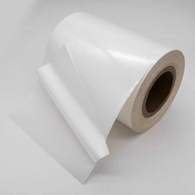 Película autoadhesiva para etiquetas de PP PM098A1 – PP blanco mate de 75 mic / acrílico / Glassine blanco de 60 g/m2