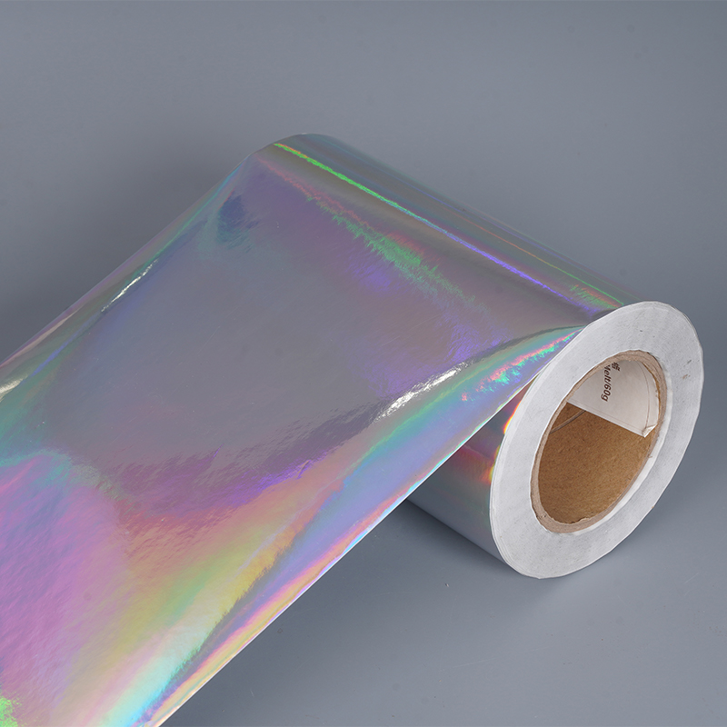 Etiqueta de papel metalizado autoadhesivo JS026H1 – Papel holográfico liso de 80 g/m2 / Papel termofusible / Papel glassine blanco de 60 g/m2